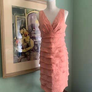 London Style, Cocktail Dress, Peach Iridescent, Sleeveless, Size 10